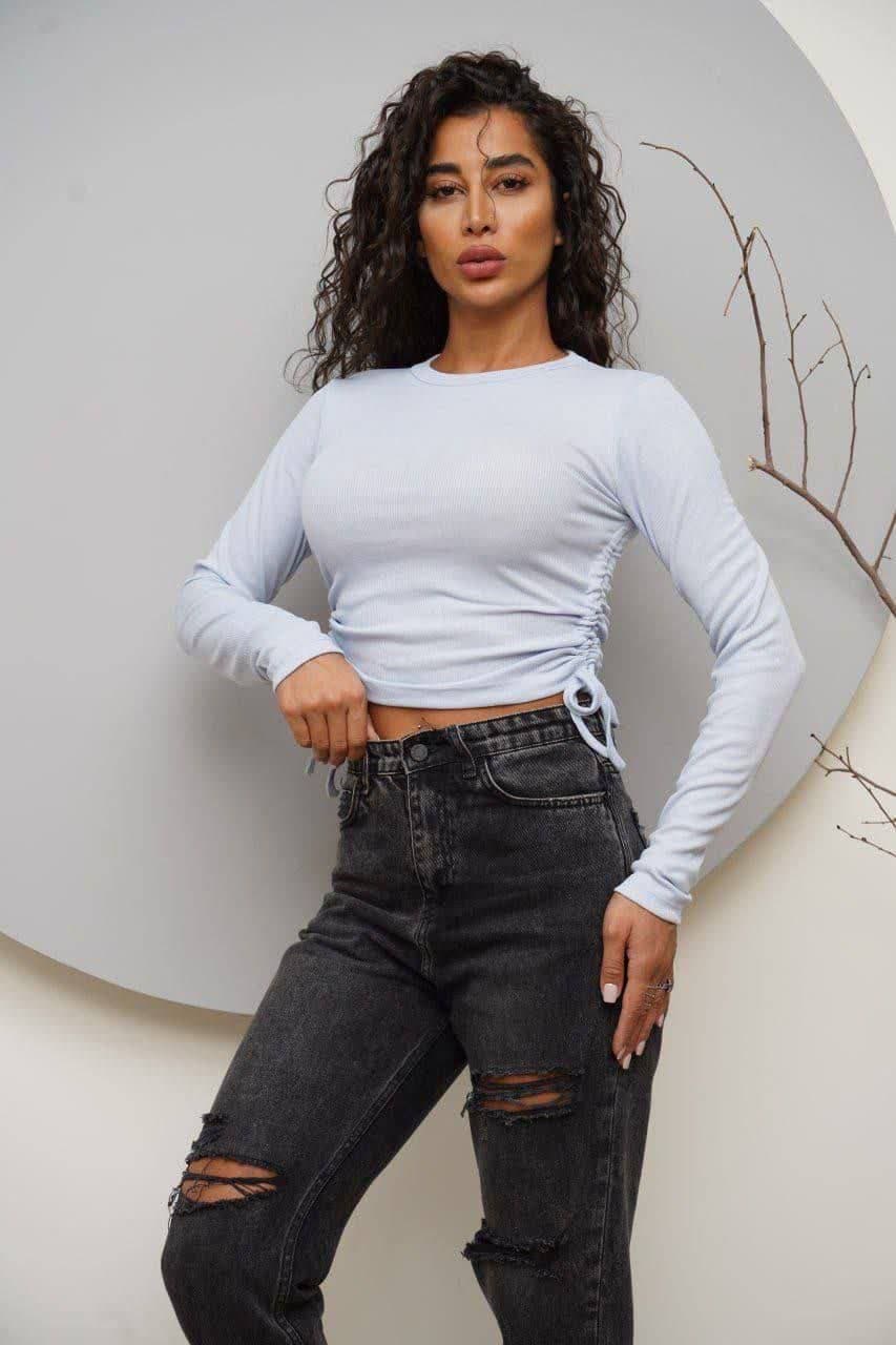 کراپ آستین بلند بغل گتدار