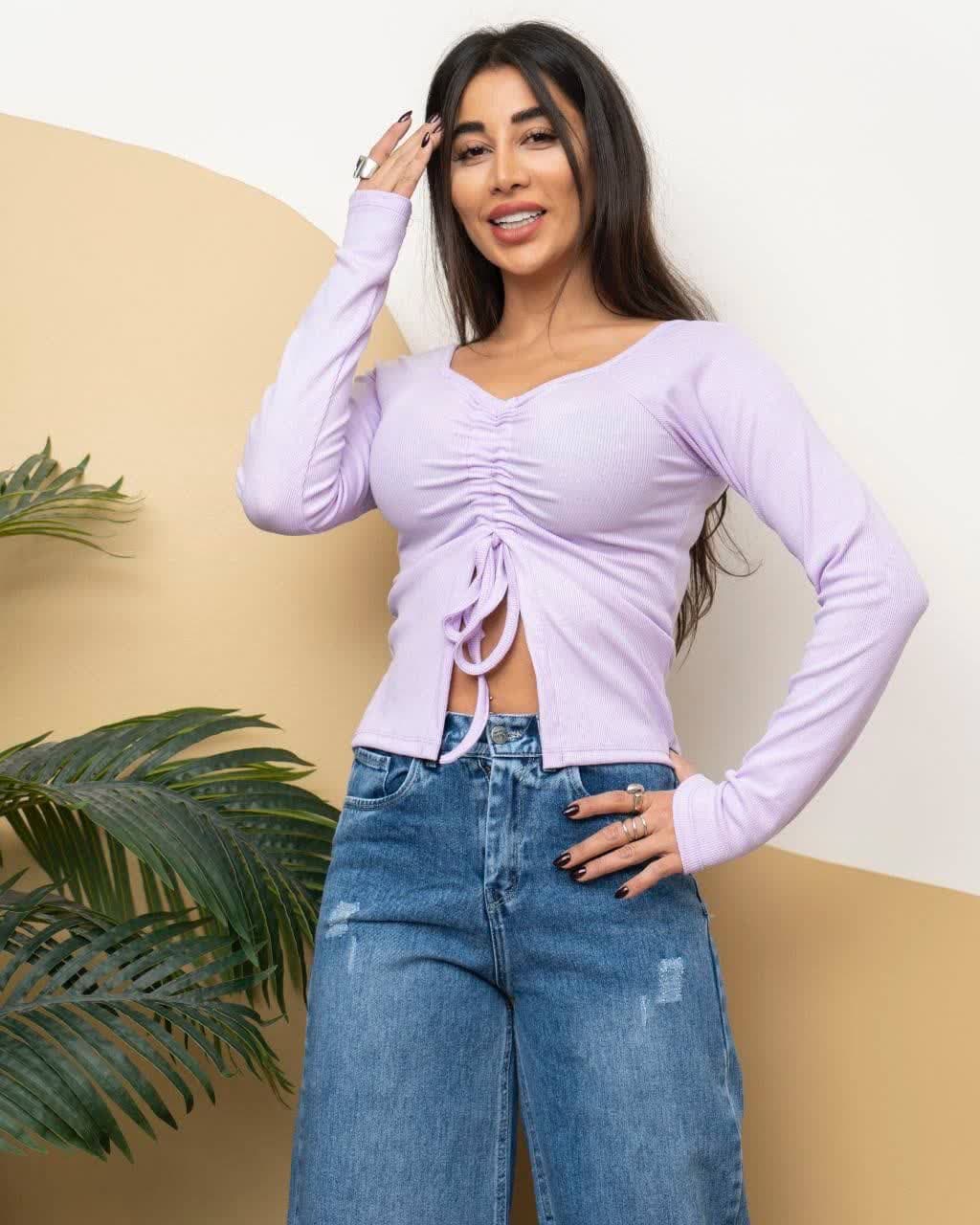 کراپ آستین بلند جلوباز گتدار