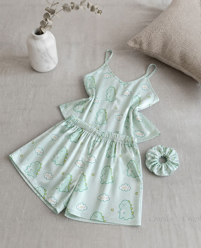 ست ساتن (تاپ ـ شورتک ـ اسکرانچی)